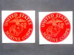 Deux autocollants 1981 du United States Marine Corps, Envoi, Armée de terre, Emblème ou Badge