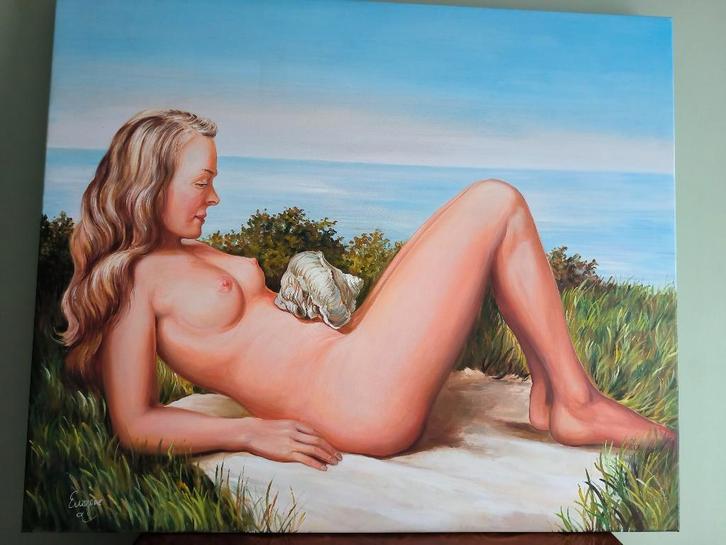 Tableau Reproduction inspirée de Magritte Olympia, Antiek en Kunst, Kunst | Schilderijen | Klassiek, Ophalen