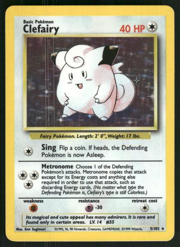 Clefairy 5/102 - Base, Envoi, Utilisé