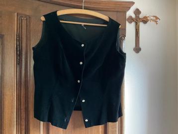 Zwarte velours gilet vintage beschikbaar voor biedingen