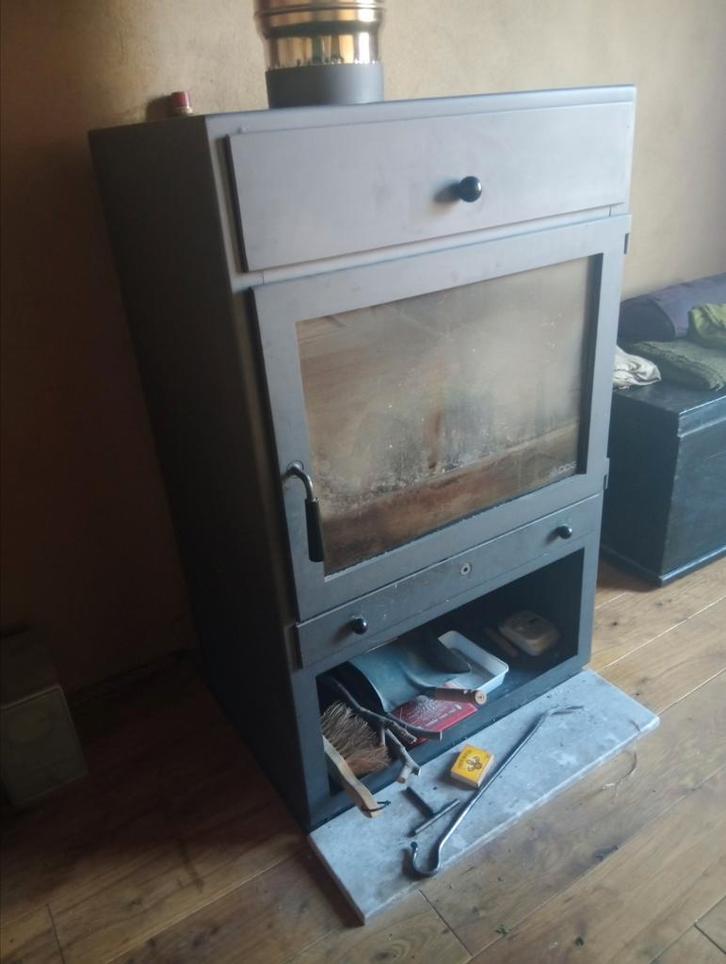 CV Kachel 35 KW met Inox warmtewisselaar, Huis en Inrichting, Kachels, Zo goed als nieuw, Vrijstaand, Houtkachel, Hout, Ophalen