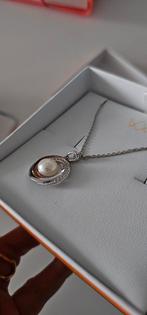 Echte zoetwaterparel met zilveren ketting, Handtassen en Accessoires, Kettingen, Ophalen, Nieuw