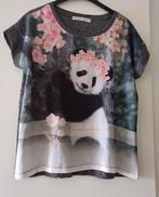 grijs tshirt met panda (lola liza) casual with love (maat L), Lola & Liza, Maat 42/44 (L), Nieuw, Ophalen of Verzenden