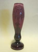 Vase en verre camée Le Verre Francais, dahlia Schneider 18,5, Antiquités & Art, Envoi