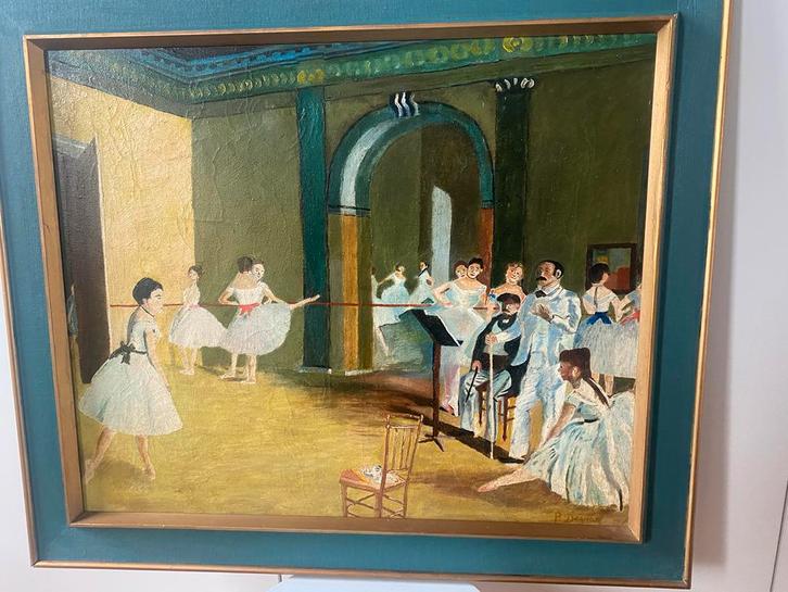 Kopie van schilderij Edgar Degas olieverf op doek, Antiek en Kunst, Kunst | Schilderijen | Modern