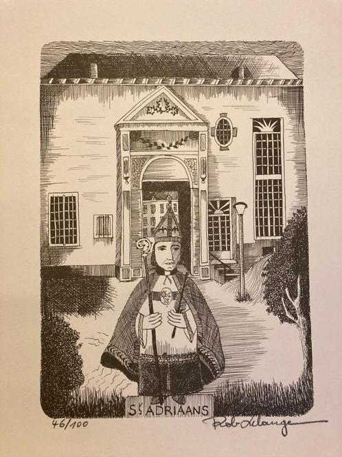 Ets “St. Adriaans” - Rob Delange, Antiek en Kunst, Kunst | Etsen en Gravures, Ophalen of Verzenden