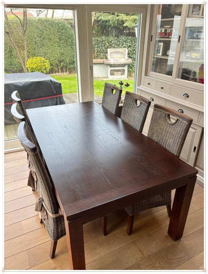 OAK SPIRIT - TABLE SALLE A MANGER CHÊNE MASSIF - 6-8 PAX, Huis en Inrichting, Tafels | Eettafels, Gebruikt, 50 tot 100 cm, 150 tot 200 cm