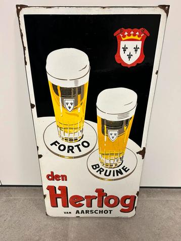 Plaque émaillée « den hertog van Aarschot », Enlèvement, Utilisé, Panneau publicitaire