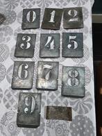 Vintage sjablonen set cijfers – zink – 50 mm, Ophalen, Gebruikt, Overige typen