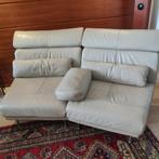 Duifgrijze Natuzzi bank van echt leer — Gemaakt in Italië, Huis en Inrichting, Ophalen, Gebruikt, Driepersoons, Leer
