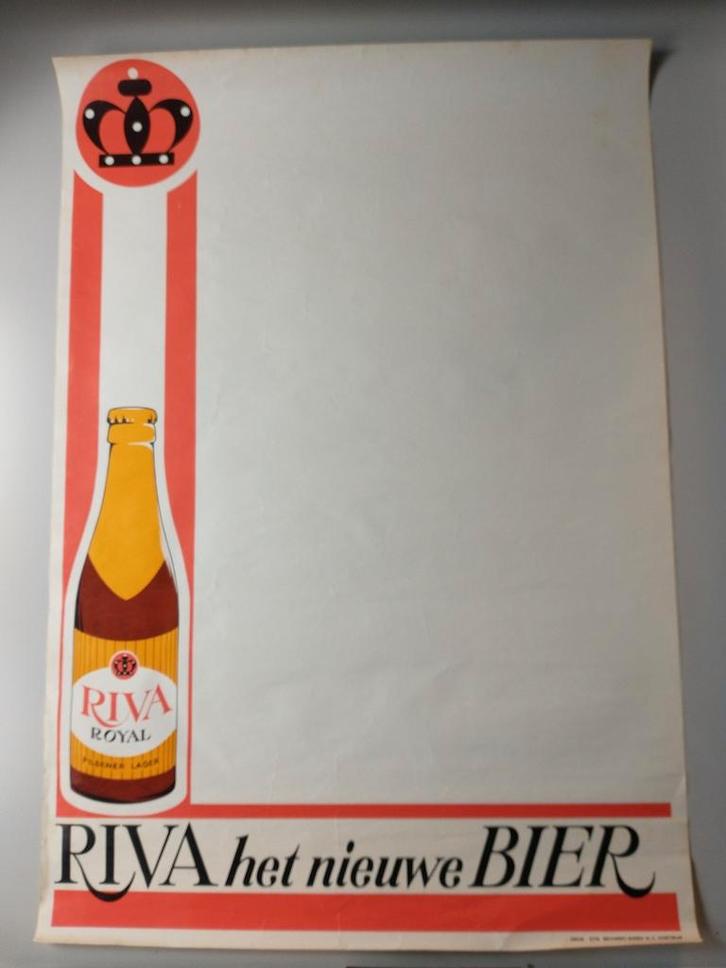 Riva Royal poster affiche, Verzamelen, Biermerken, Gebruikt, Ophalen of Verzenden