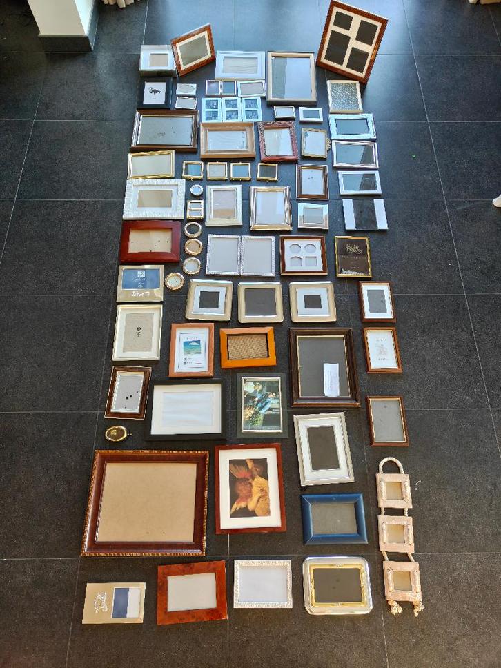 Mix & match lot fotokaders, Huis en Inrichting, Woonaccessoires | Lijsten, Gebruikt, Hout, Ophalen