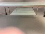 Salontafel in glas op wieltjes, Ophalen, 100 tot 150 cm, 50 tot 100 cm, Minder dan 50 cm