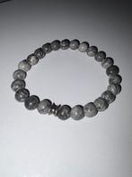 Gemini armband 8mm met larvikietsteen - S, Enlèvement, Comme neuf, Gris