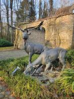 Bronzen set prachtige herten TOPBRONS, zeer mooi stuk!!!, Jardin & Terrasse, Statues de jardin, Enlèvement ou Envoi, Comme neuf
