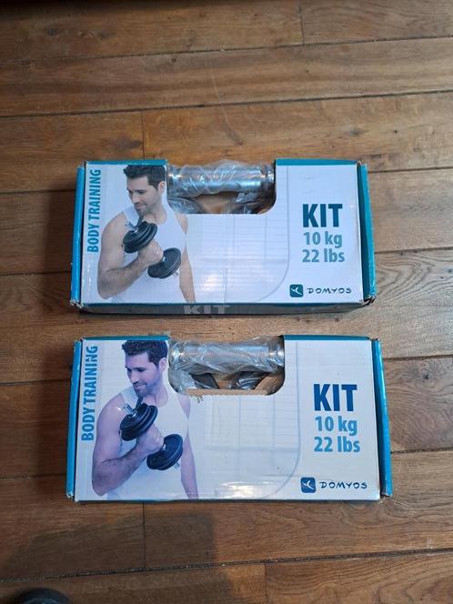Domyos Body Training haltersets van 10 kg - NIEUW ongeopend, Sport en Fitness, Fitnessmaterialen, Nieuw, Dumbbell, Armen, Ophalen
