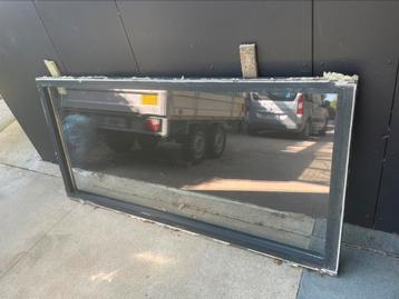Schuco alu vast raam 2,05m x 96,5m ral 702, Doe-het-zelf en Bouw, Glas en Ramen, Ophalen, Gebruikt