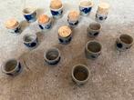 Collection de 15 petits pots en grès, parfait état, Antiquités & Art