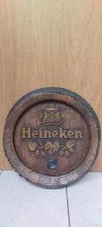 Authentiek reclamebord Heineken (in vorm tondeksel), Verzamelen, Biermerken, Reclamebord, Plaat of Schild, Heineken, Ophalen of Verzenden