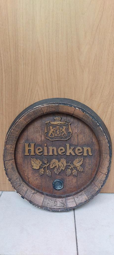 Panneau publicitaire Heineken authentique (en forme de couve, Collections, Marques de bière, Comme neuf, Panneau, Plaque ou Plaquette publicitaire