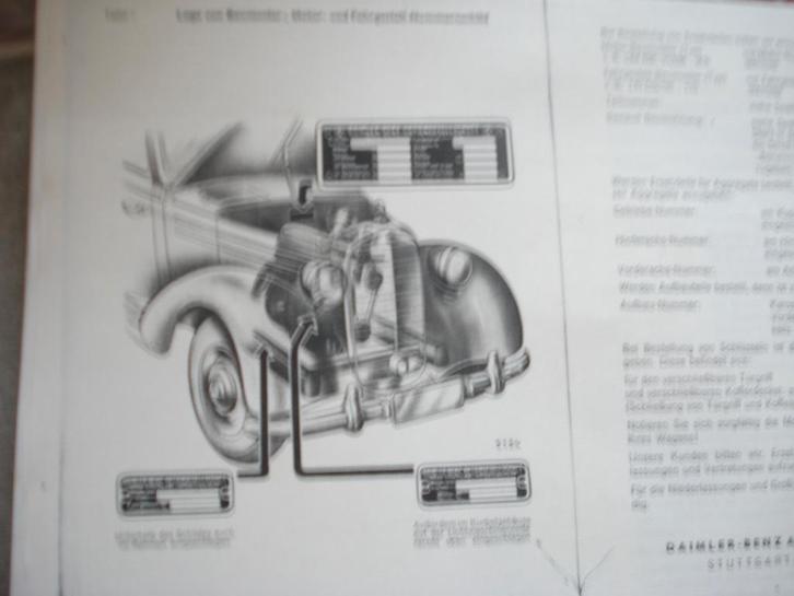 manuels de photocopies et de pièces - MERCEDES 170dS/190SL, Autos : Divers, Modes d'emploi & Notices d'utilisation, Enlèvement ou Envoi