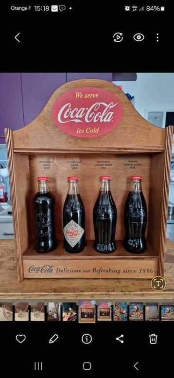 Collector coca cola bouteilles et support 