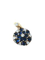Collier pendentif plaqué or 18 carats fleur bleue, Avec pierre précieuse, Fleur ou Plante, Envoi, Neuf