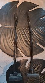 Twee afrikaanse beelden 43 cm, Ophalen of Verzenden