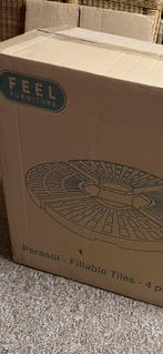 Feel furniture parasol -fillable -tiles 4 stuks, Ophalen, Zo goed als nieuw