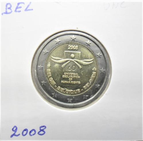 2€ herdenking België 2008 60 jaar „mensenrechten”, Postzegels en Munten, Munten | Europa | Euromunten, Losse munt, 2 euro, België