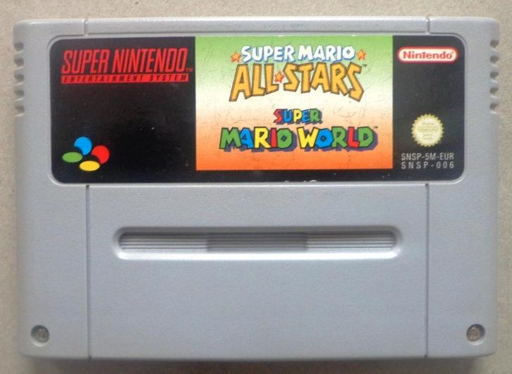Super Mario All Stars + Super Mario World voor de SNES, Games en Spelcomputers, Games | Nintendo Super NES, Gebruikt, Ophalen of Verzenden