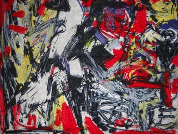 Emilio Vedova Silkscreen op textiel uit 1959 nr 258/500 beschikbaar voor biedingen