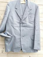 Vintage 3 delig herenkostuum blauw  met grijze streep, Vêtements | Hommes, Costumes & Vestes, Taille 48/50 (M), Bleu, Porté, Enlèvement ou Envoi