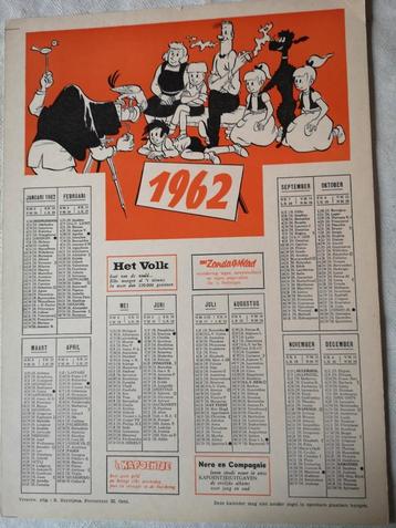 Marc Sleen kalender 1962 beschikbaar voor biedingen
