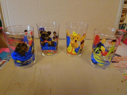4 teddybeerglazen - ORTF - Welterusten voor de kleintjes, Verzamelen, Overige Verzamelen, Zo goed als nieuw, Ophalen of Verzenden