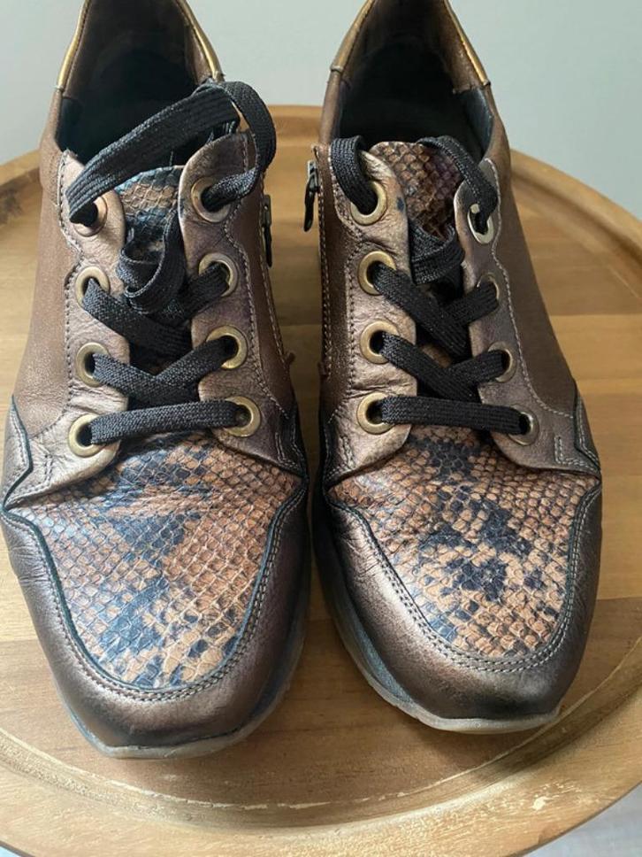 Softwaves : nieuw bruin zwart goud veterschoenen , mt 39, Kleding | Dames, Schoenen, Nieuw, Sneakers, Bruin, Ophalen of Verzenden