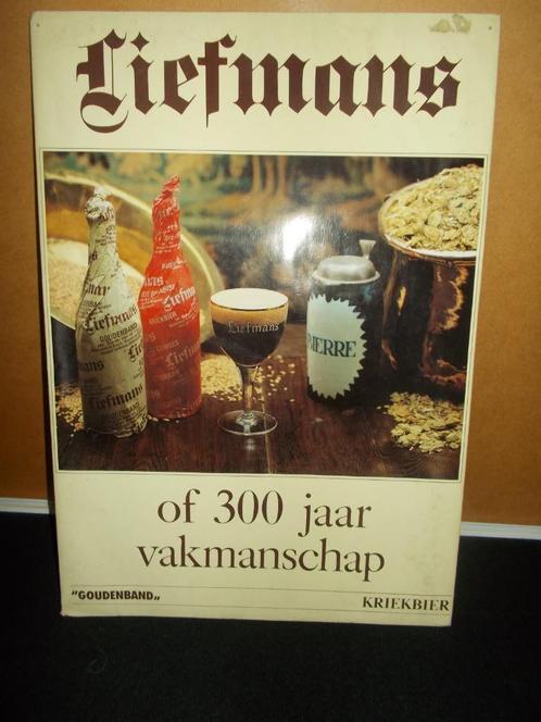 Liefmans - oude kartonnen reclame 80's - goudenband-Moortgat, Verzamelen, Biermerken, Gebruikt, Reclamebord, Plaat of Schild, Duvel