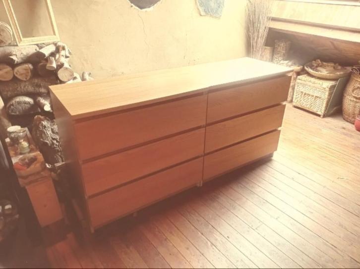 MALM dressoirs met 3 laden, Huis en Inrichting, Kasten | Ladekasten, Gebruikt, Minder dan 100 cm, 50 tot 100 cm, 25 tot 50 cm