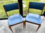 Twee vintage stoelen, Blauw, Twee, Zo goed als nieuw, Hout