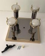 Vierkante plafondlamp 4 spots goud/bruin metaal Massive, Ophalen of Verzenden, Gebruikt, Metaal, Modern