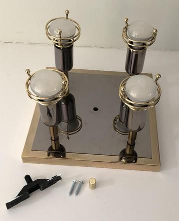 Vierkante plafondlamp 4 spots goud/bruin metaal Massive beschikbaar voor biedingen