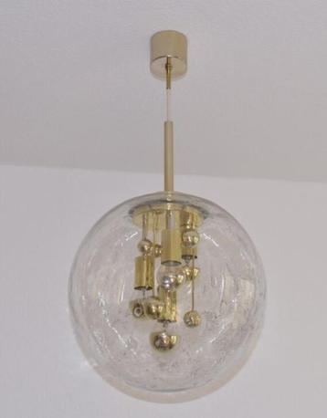 vintage Doria Big Ball hanglamp  messing gold