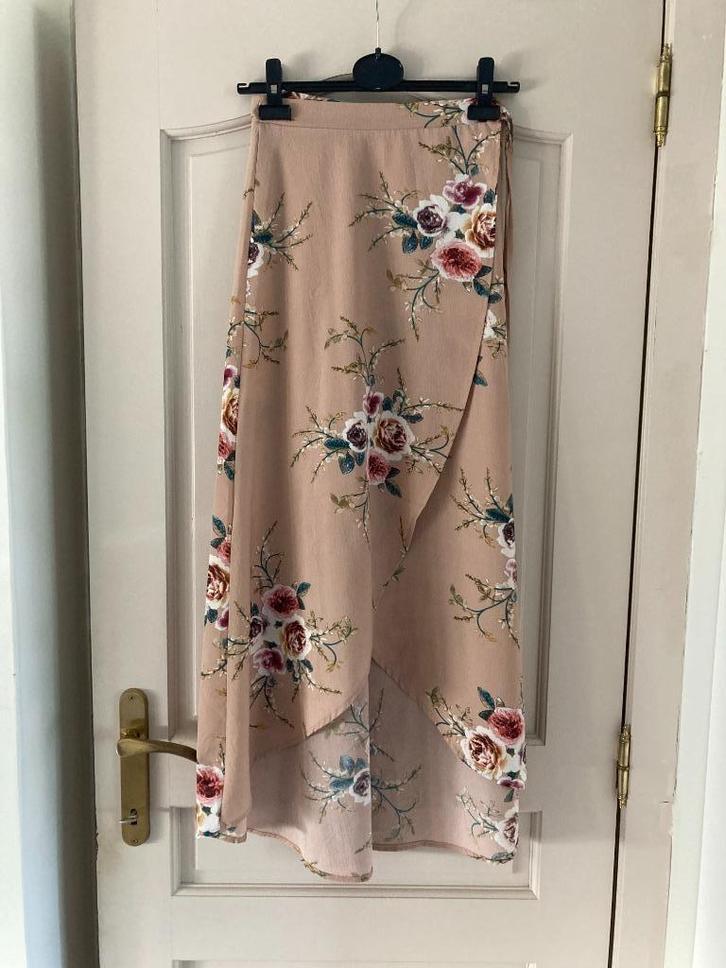 Wrap skirt / wikkelrok lang maat XS, Kleding | Dames, Rokken, Zo goed als nieuw, Maat 34 (XS) of kleiner, Roze, Onder de knie