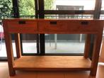 Prachtige console/wandtafel in massief teakhout met 3 lades, Huis en Inrichting, Ophalen, Gebruikt, Teakhout