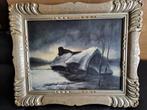 Sneeuwlandschap in Art Decolijst, Antiek en Kunst, Ophalen of Verzenden