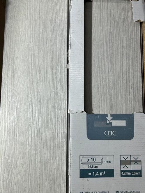 Sterke clip-on PVC-tegel 15 cm x 93,5 cm, Bricolage & Construction, Planches & Dalles, Comme neuf, Planchers ou planches, Synthétique