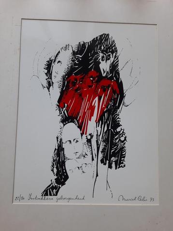 Marcel Celis, werk op blinkend papier. 1973 beschikbaar voor biedingen