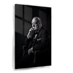Winston Churchill Glasschilderij 40x60cm  + Ophangsysteem, Huis en Inrichting, Nieuw, Verzenden