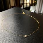 solitaire diamant ketting hanger goud 18K, Handtassen en Accessoires, Wit, Nieuw, Ophalen of Verzenden, Met edelsteen