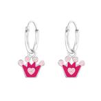 Boucles d'oreilles enfant créoles argent couronne, Enlèvement ou Envoi, Boucles d'oreilles, Neuf